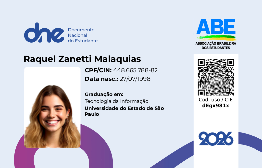 Carteirinha de estudante Vou de Meia